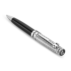 Police Amasis black enamel ballpoint pen with stainless steel trims textured design luxury writing instrument Paris Gallery Qatar Shop the Latest Online