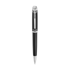 Police Aptos black ballpoint pen with polished silver-tone trims and signature Police branding