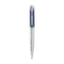 Police Aptos blue and silver ballpoint pen with faceted textured lower barrel and stainless steel trims