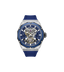 Police automatic skeleton watch stainless steel blue case blue dial blue silicone strap men Paris Gallery Qatar