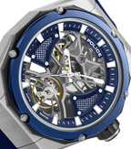 Police automatic skeleton watch stainless steel blue case blue dial blue silicone strap men Paris Gallery Qatar