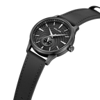 Police black dial gunmetal stainless steel watch black leather strap men luxury watch Shop the Latest Online
