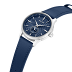 Police blue dial stainless steel watch blue leather strap men luxury watch Order Online Today