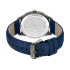 Police blue dial stainless steel watch blue leather strap men fashion watch Shop Now Online