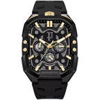 Police Bullhead Chronograph men's watch black and gold with silicone strap at Paris Gallery Qatar