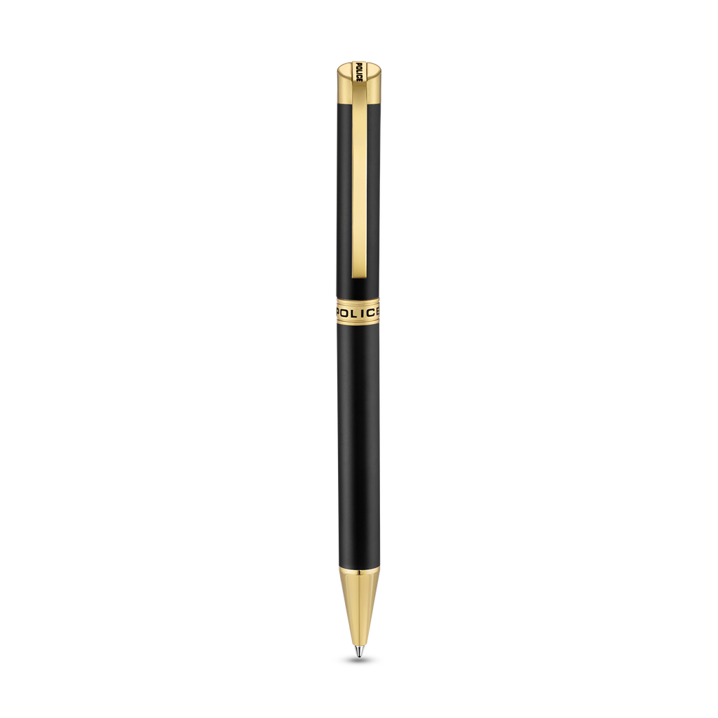 Police Felix black ballpoint pen with gold trims luxury writing instrument Paris Gallery Qatar Now Online