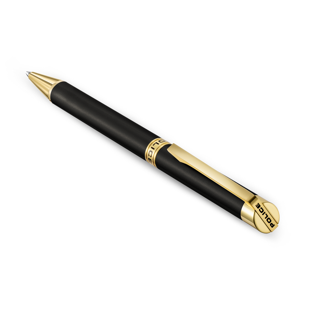 Police Felix black ballpoint pen with gold trims luxury writing instrument Paris Gallery Qatar Now Online