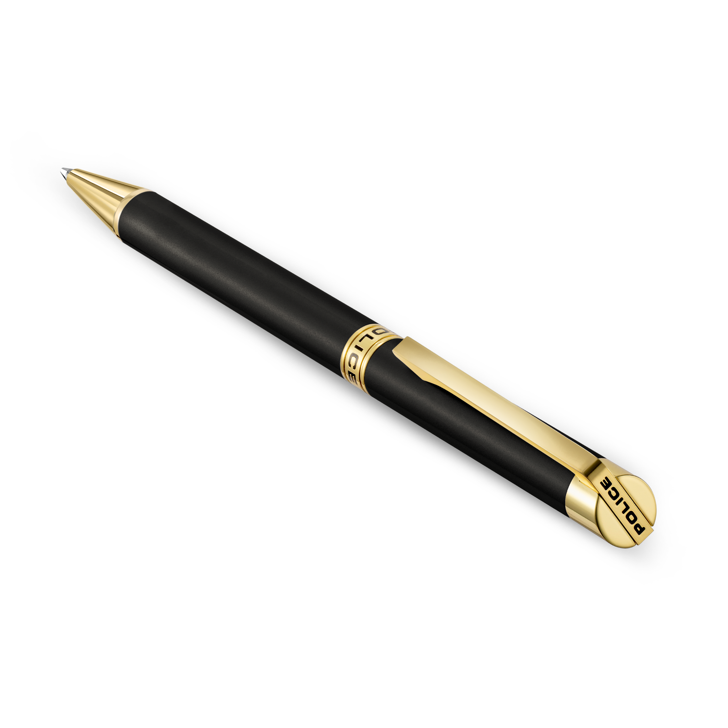 Police Felix black ballpoint pen with gold trims luxury writing instrument Paris Gallery Qatar Now Online