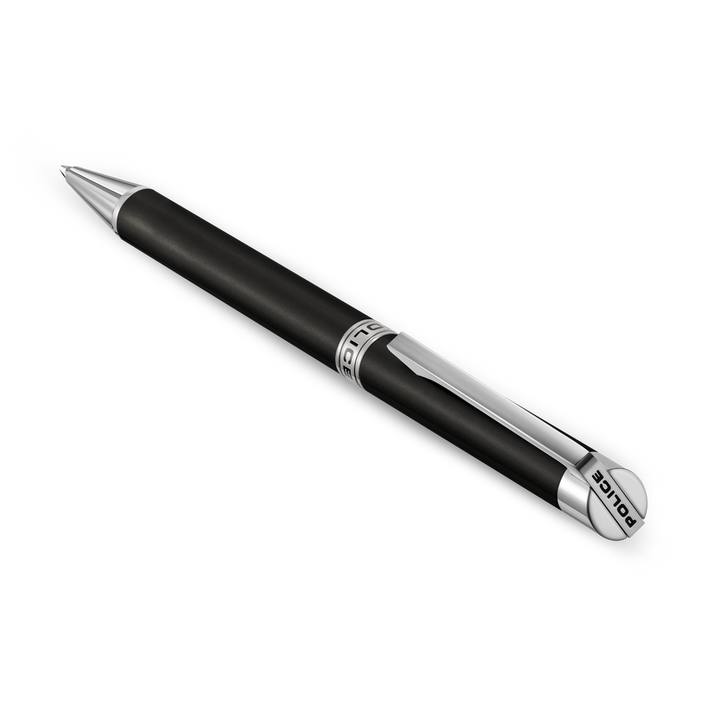 Police Felix black enamel ballpoint pen with stainless steel trims minimal luxury writing instrument Paris Gallery Qatar Find Online Today