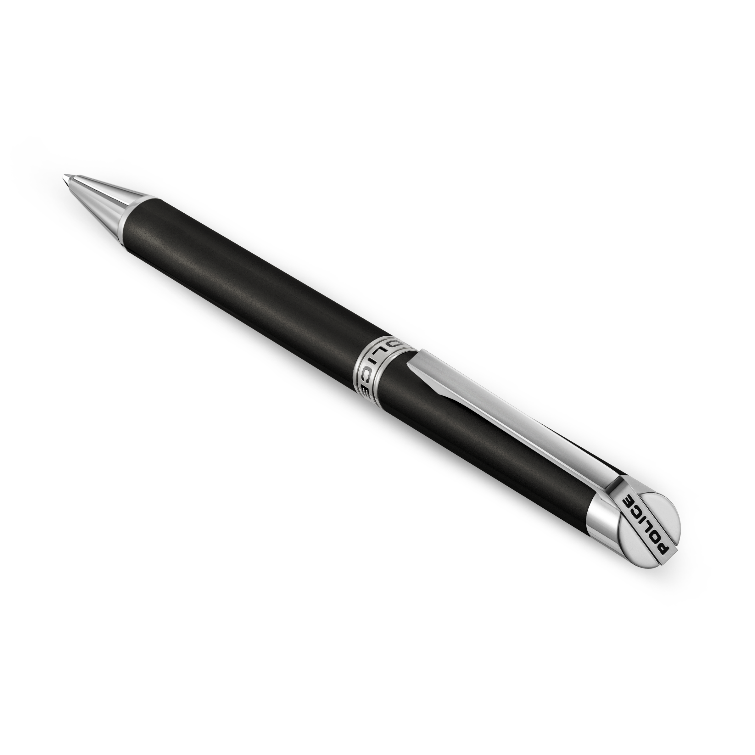 Police Felix black enamel ballpoint pen with stainless steel trims minimal luxury writing instrument Paris Gallery Qatar Find Online Today