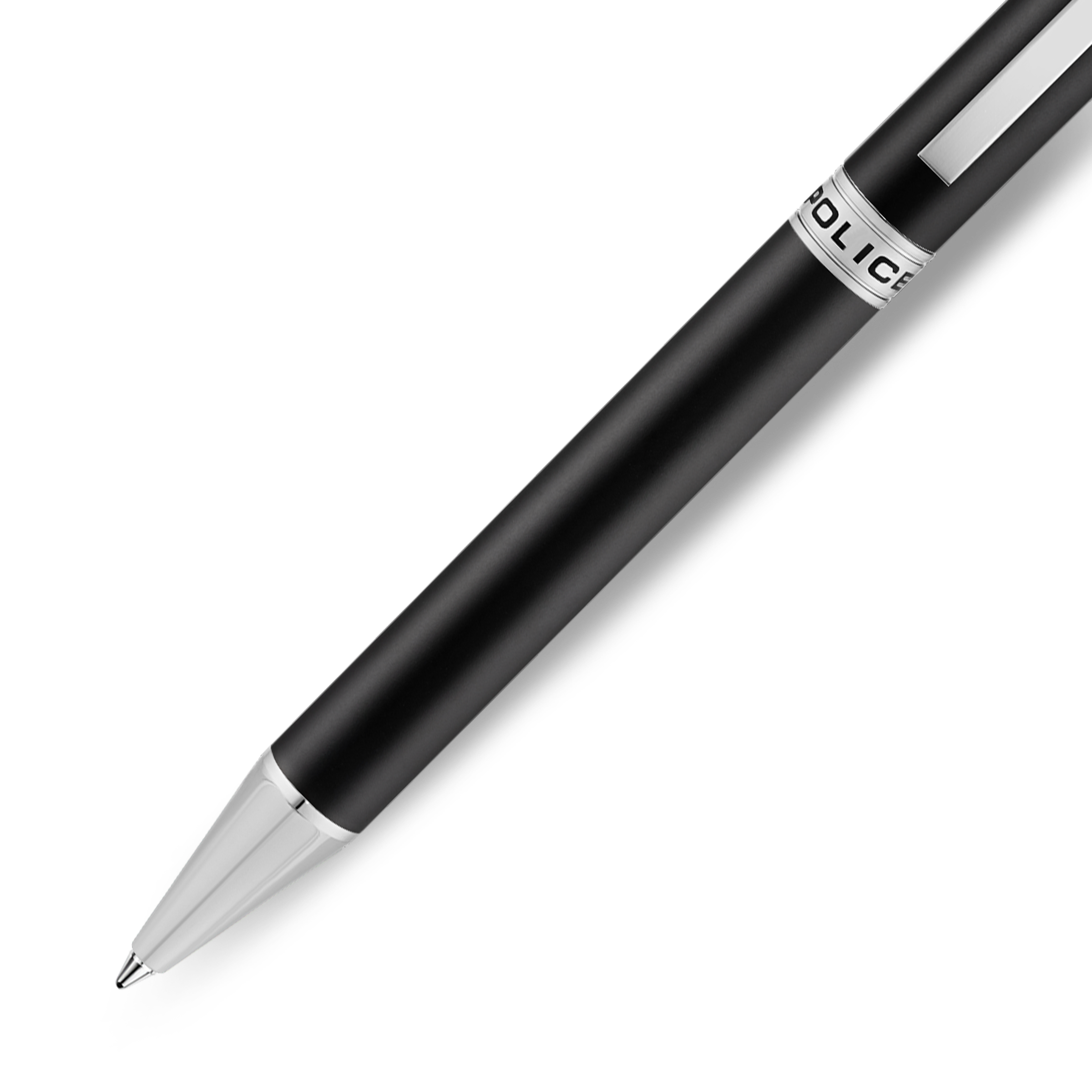 Police Felix black enamel ballpoint pen with stainless steel trims minimal luxury writing instrument Paris Gallery Qatar Find Online Today