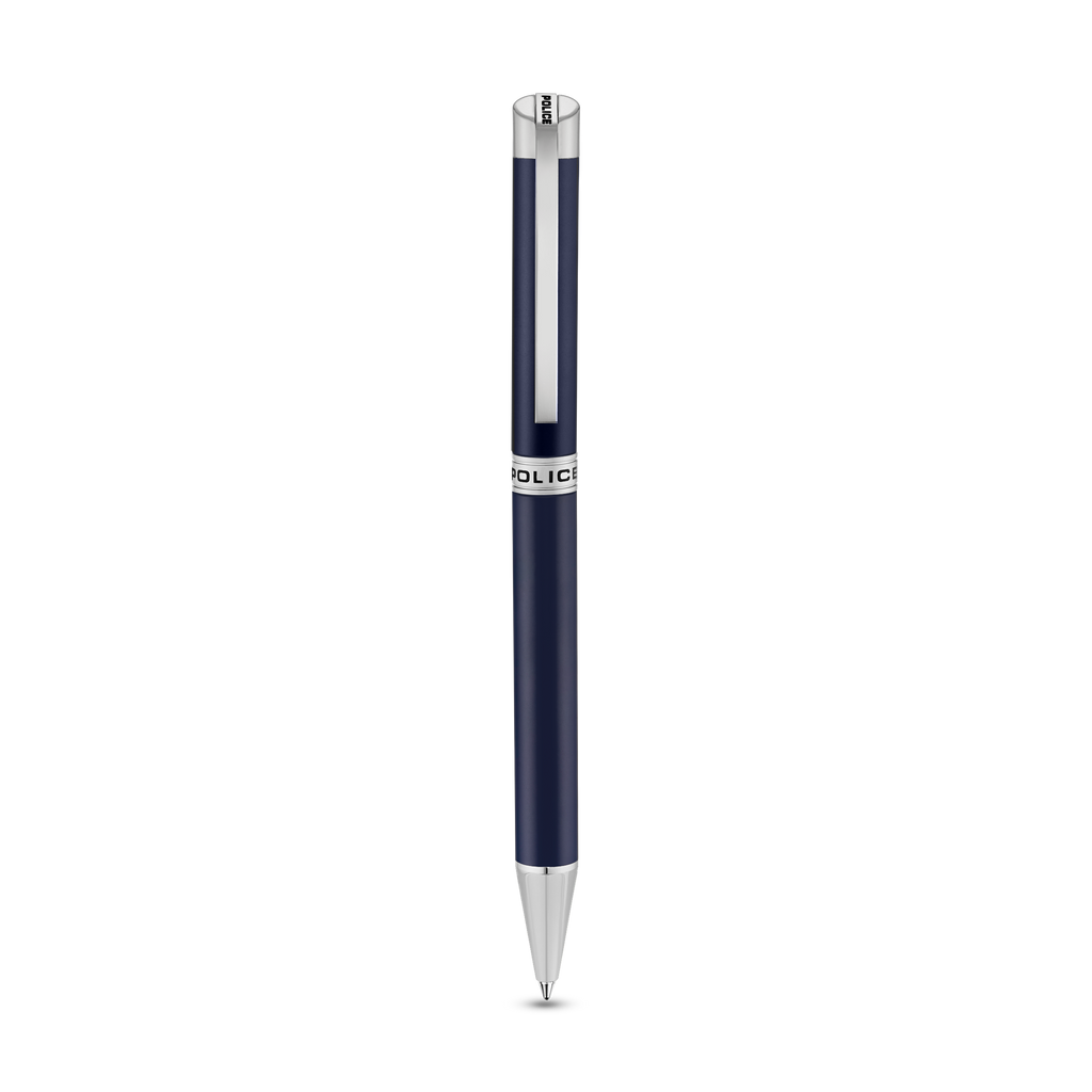 Police Felix blue enamel ballpoint pen stainless steel trims luxury writing pen Paris Gallery Qatar Shop the Latest Online