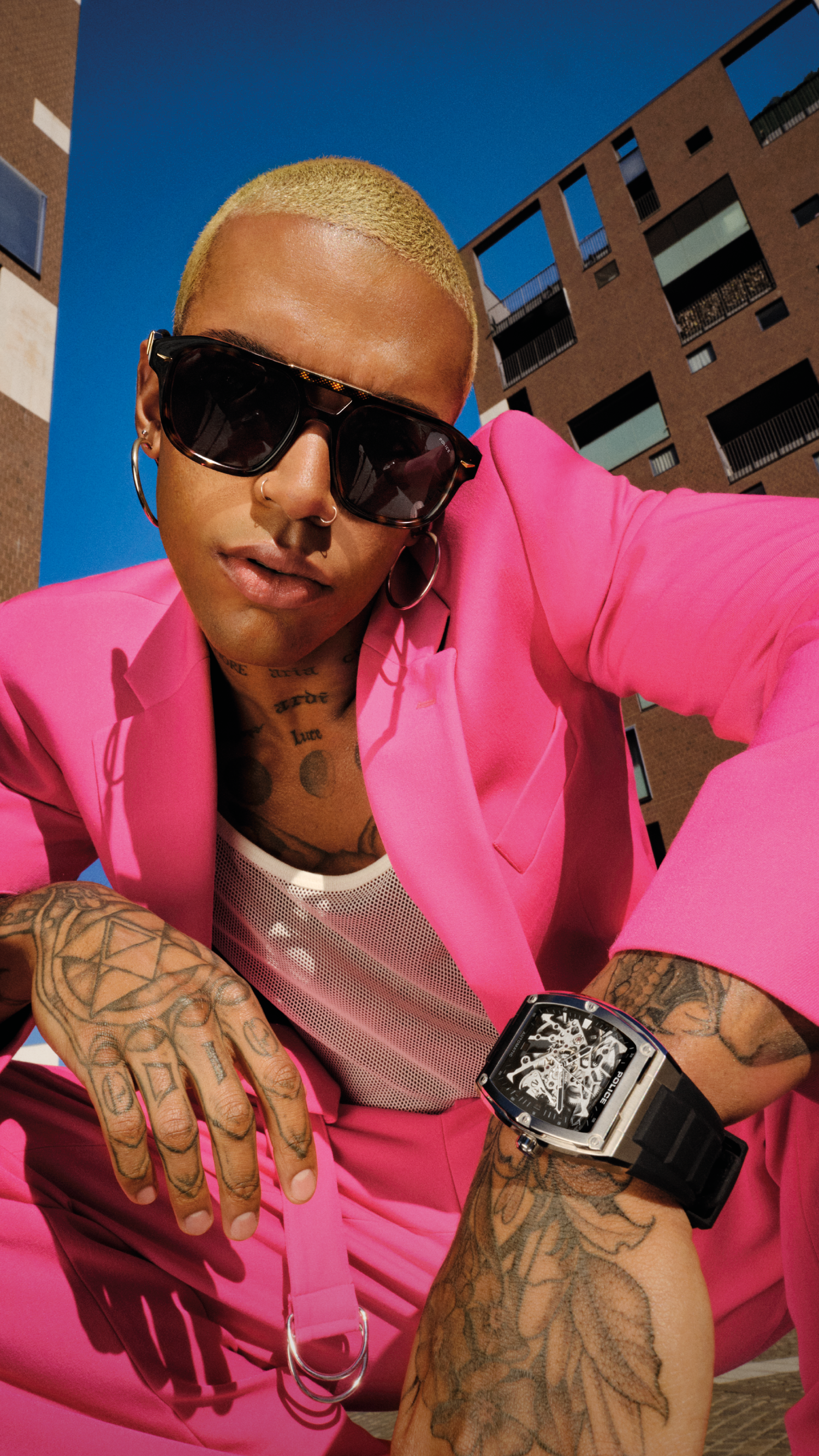 Police Steel Case, Black  Dial, Black Silicone