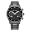 Police men's gunmetal bracelet watch with black textured multifunction dial and silver-tone details