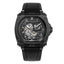 Police Norwood automatic gents watch with black skeleton dial and black leather strap available online at Paris Gallery Qatar