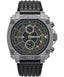 Police Norwood Dual Time men’s watch gray steel case with black leather strap