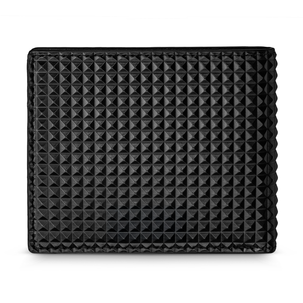 Police Pyramid black leather wallet with coin holder textured design men Paris Gallery Qatar Now Online