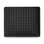 Police Pyramid black leather wallet with coin holder textured design men Paris Gallery Qatar Now Online
