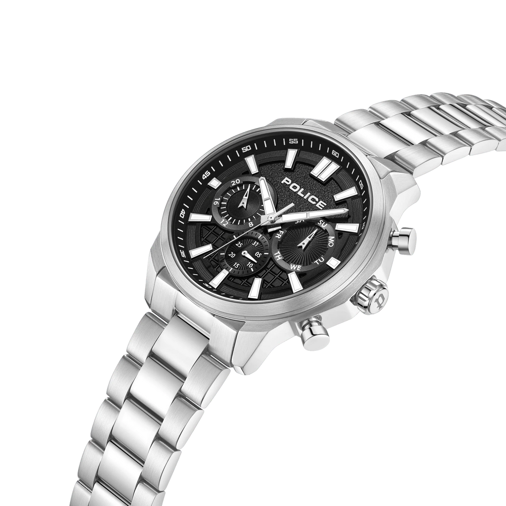Police Rangy gents watch with black dial and stainless steel bracelet available online at Paris Gallery Qatar