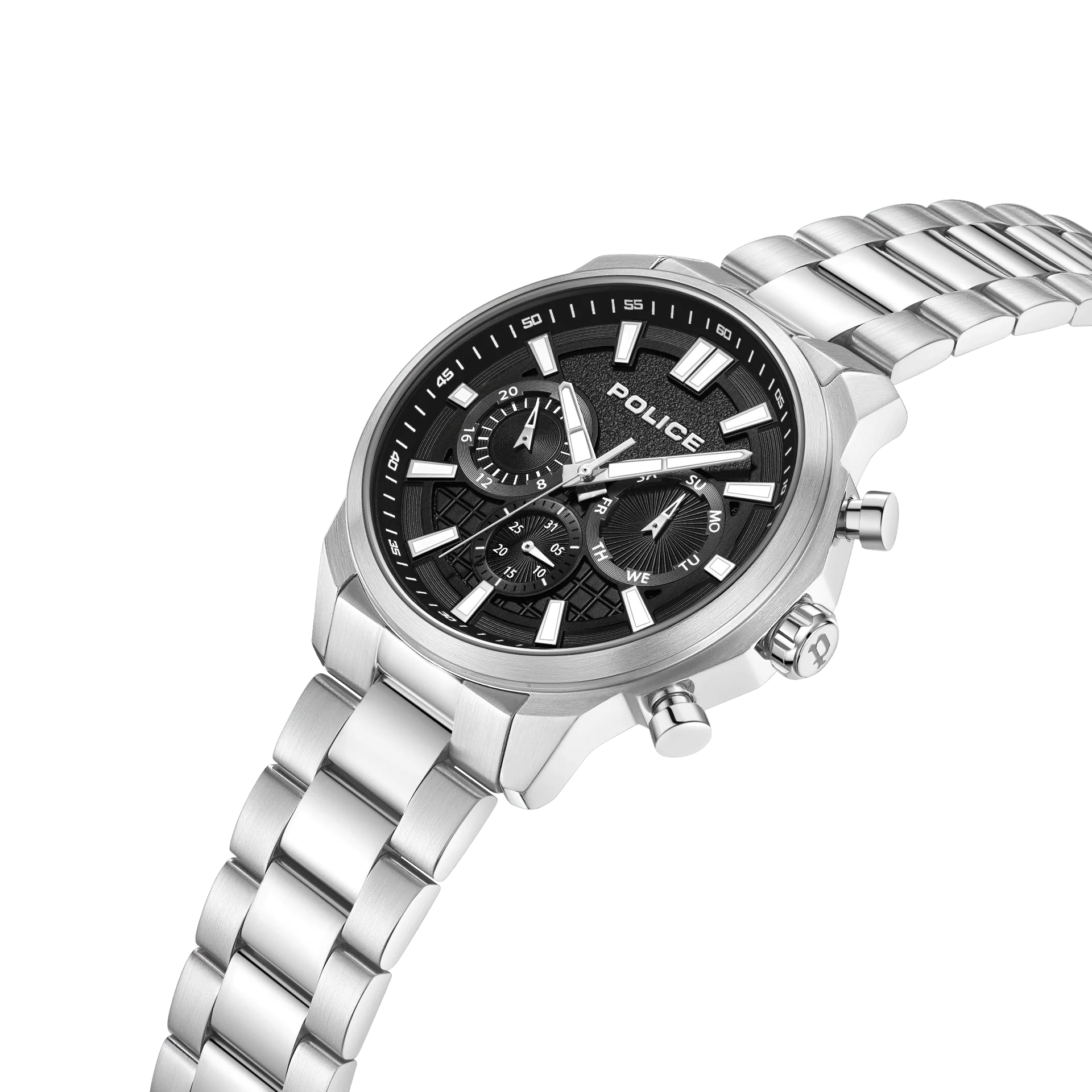 Police Rangy gents watch with black dial and stainless steel bracelet available online at Paris Gallery Qatar