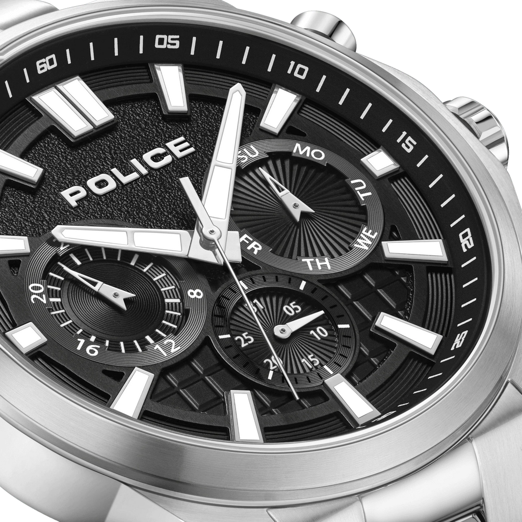 Police Rangy gents watch with black dial and stainless steel bracelet available online at Paris Gallery Qatar