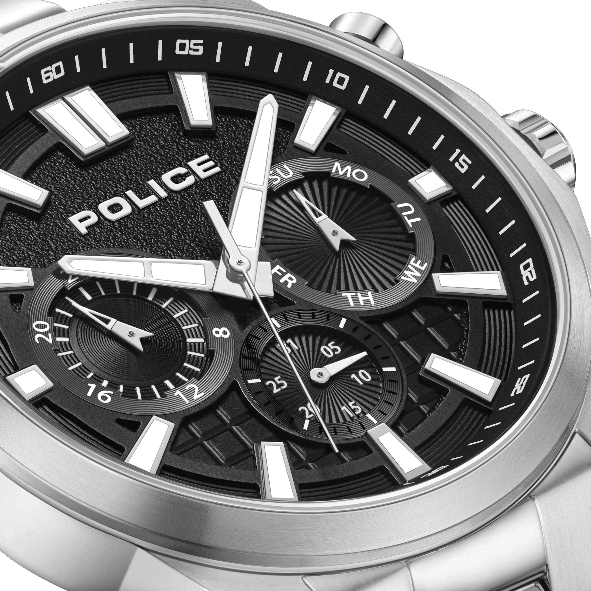 Police Rangy gents watch with black dial and stainless steel bracelet available online at Paris Gallery Qatar