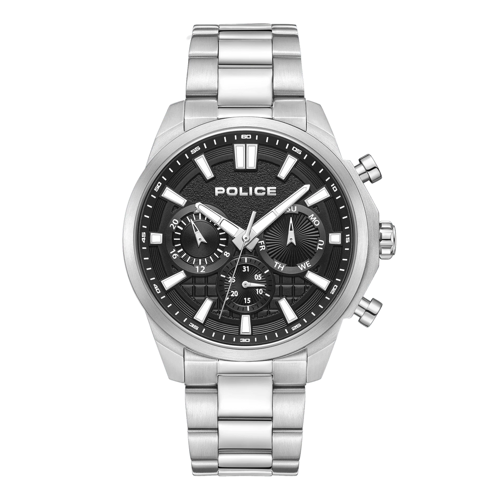 Police Rangy gents watch with black dial and stainless steel bracelet available online at Paris Gallery Qatar