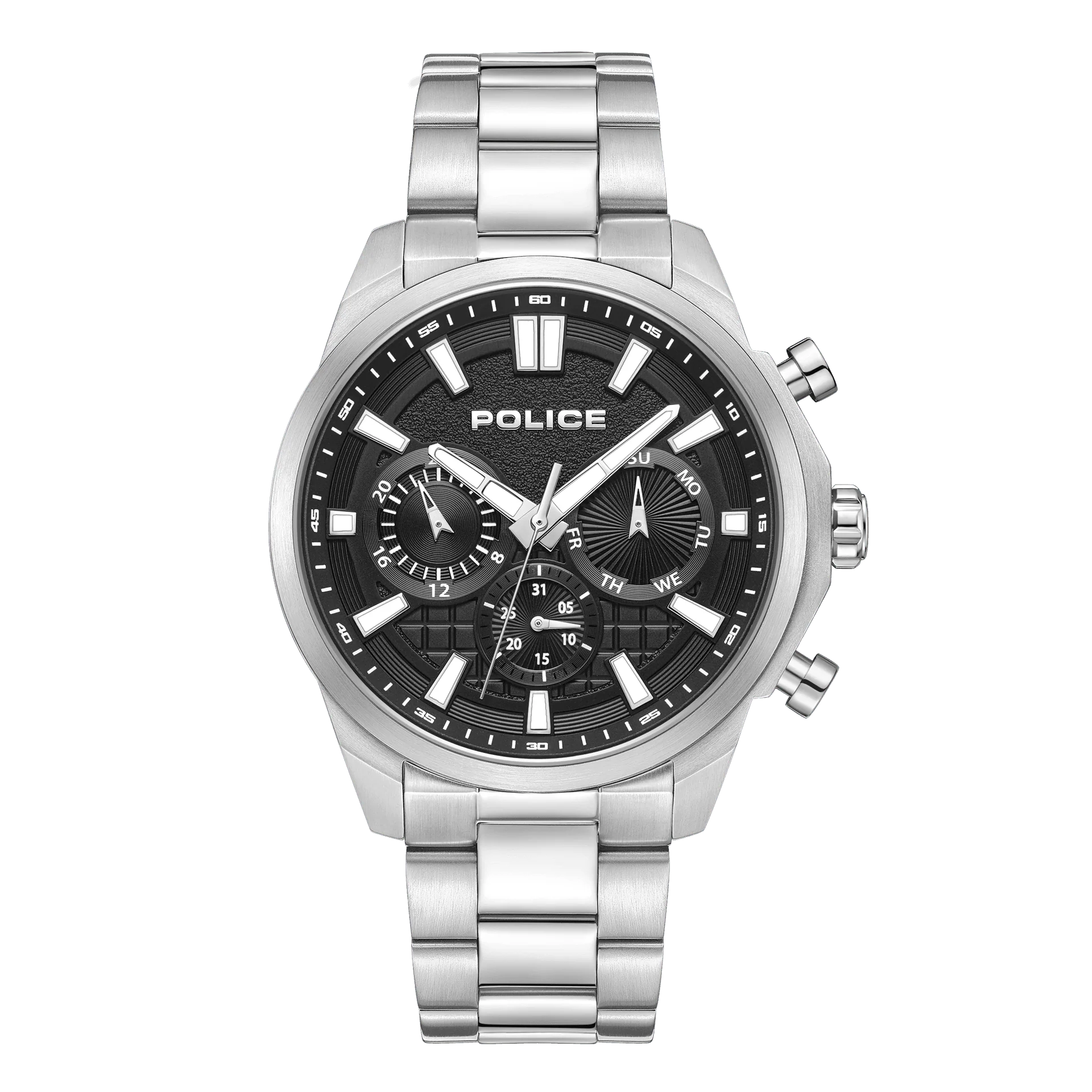 Police Rangy gents watch with black dial and stainless steel bracelet available online at Paris Gallery Qatar