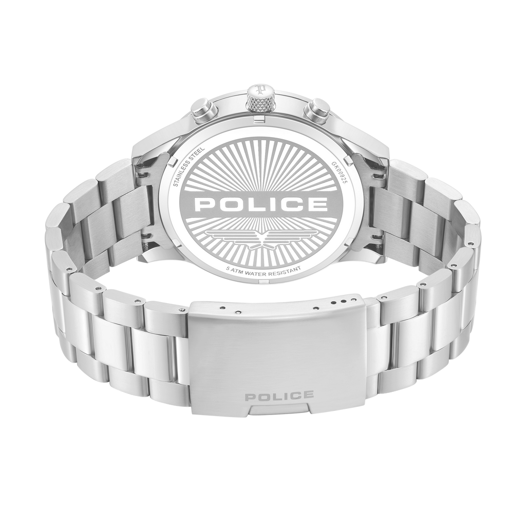 Police stainless steel chronograph watch black dial steel bracelet men watch Shop Now Online