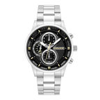 Police stainless steel chronograph watch black dial steel bracelet men watch Shop Now Online