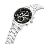 Police stainless steel chronograph watch black dial steel bracelet men watch Shop Now Online
