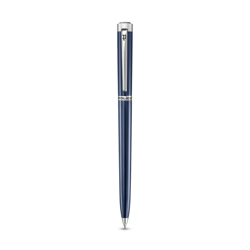 Police Tisa polished navy blue enamel ballpoint pen with stainless steel trim luxury pen Paris Gallery Qatar Available for Online Purchase
