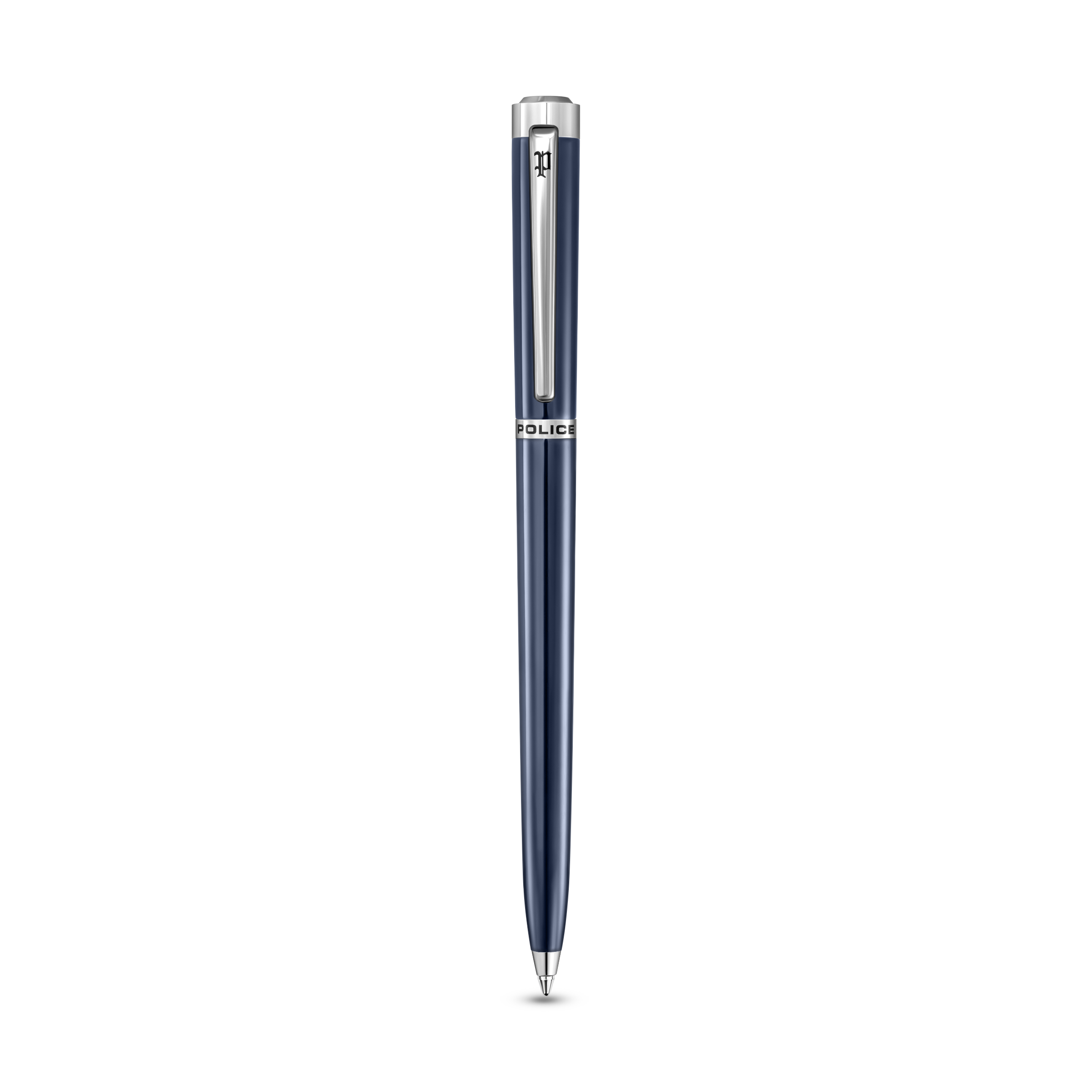Police Tisa polished navy blue enamel ballpoint pen with stainless steel trim luxury pen Paris Gallery Qatar Available for Online Purchase