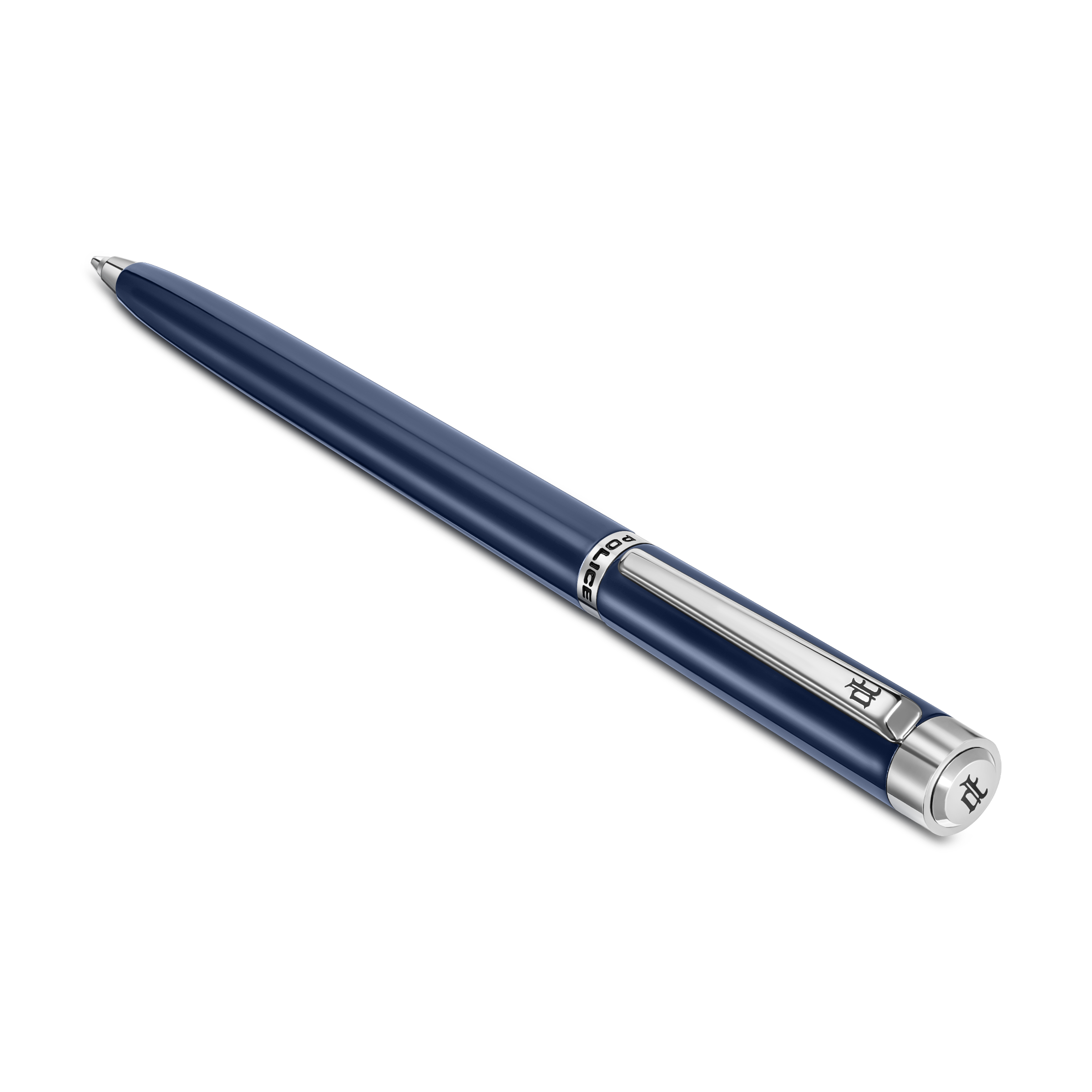 Police Tisa polished navy blue enamel ballpoint pen with stainless steel trim luxury pen Paris Gallery Qatar Available for Online Purchase