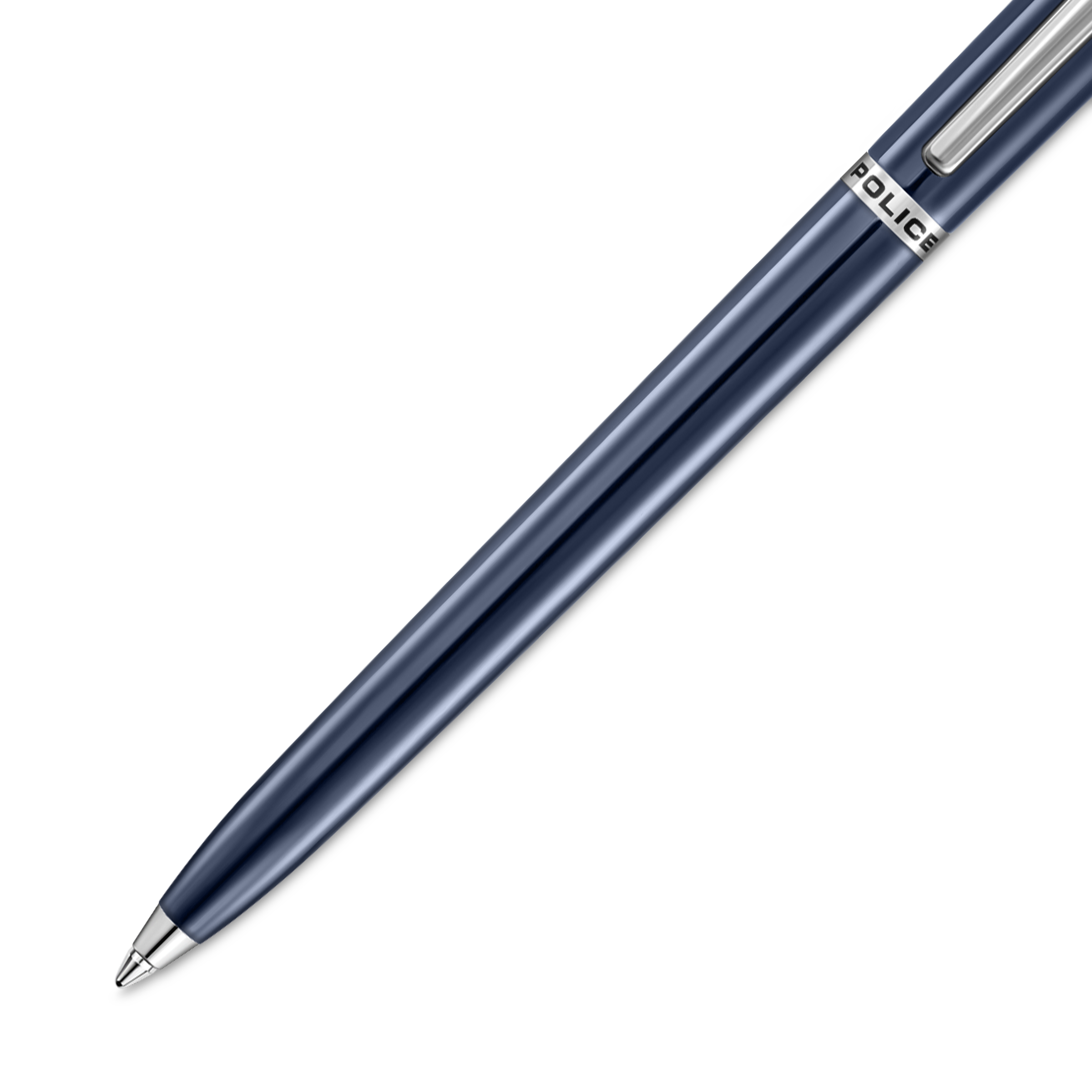 Police Tisa polished navy blue enamel ballpoint pen with stainless steel trim luxury pen Paris Gallery Qatar Available for Online Purchase