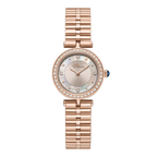 Police women's rose gold-tone watch with pink dial, crystal bezel and matching stainless steel bracelet