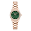 Police women's rose gold-tone watch with textured green dial, crystal bezel and stainless steel bracelet