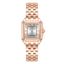 Police women's rose gold-tone square watch with silver dial, Roman numeral markers and stainless steel bracelet