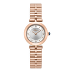 Police women's rose gold-tone watch with white dial, crystal accents and matching stainless steel bracelet