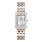 Police women's two-tone silver and rose gold watch with silver dial, crystal-set bezel and stainless steel bracelet