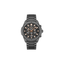 Police men's gunmetal chronograph watch with black dial, rose-gold-tone accents and matching metal bracelet