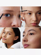 Black retractable eyebrow pencil with a fine, dark brown tip.