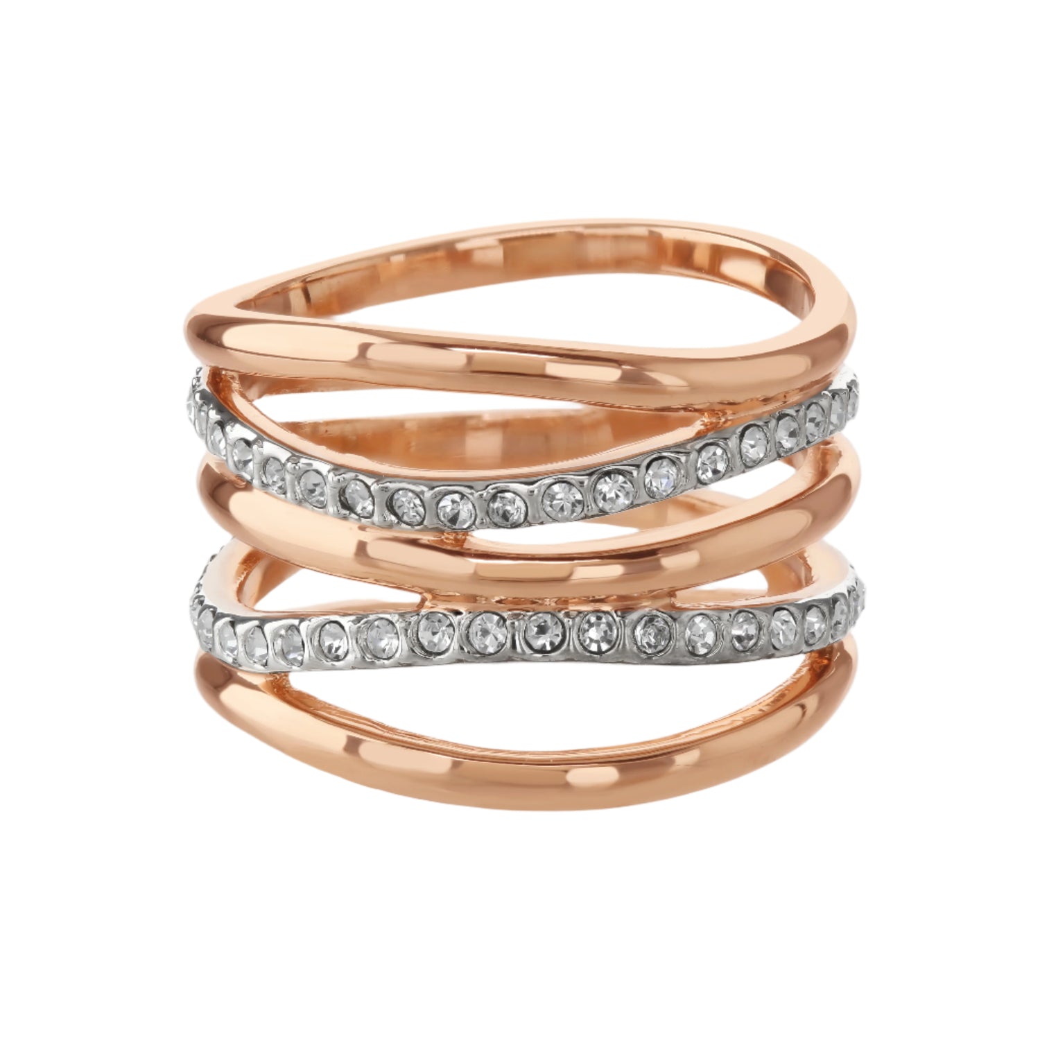 Buckley London Bayswater Ring Rose Gold Two Tone Medium Buckley London Bayswater Ring Rose Gold Two Tone Medium