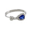 Buckley London Sapphire Heart Pear-Drop Ring Silver & Sapphire