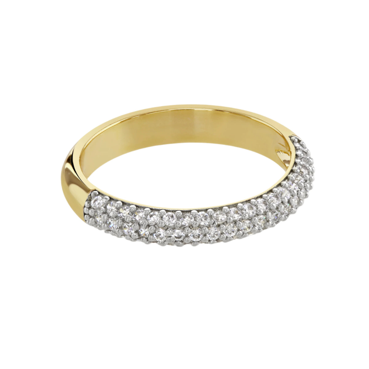 Buckley London TwoTone Pave Cluster Ring Gold + Rhodium Large Buckley London TwoTone Pave Cluster Ring Gold + Rhodium Large