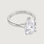 Buckley London The Carat Collection  Pear Solitaire Ring Rhodium Small Size