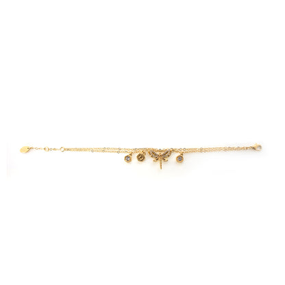 Ferre Milano Earrings Ip Gold With Stone Butterfly Design