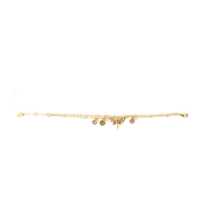 Ferre Milano Earrings Ip Gold With Stone Butterfly Design