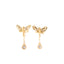 Ferre Milano Earrings Ip Gold With Stone Butterfly Design