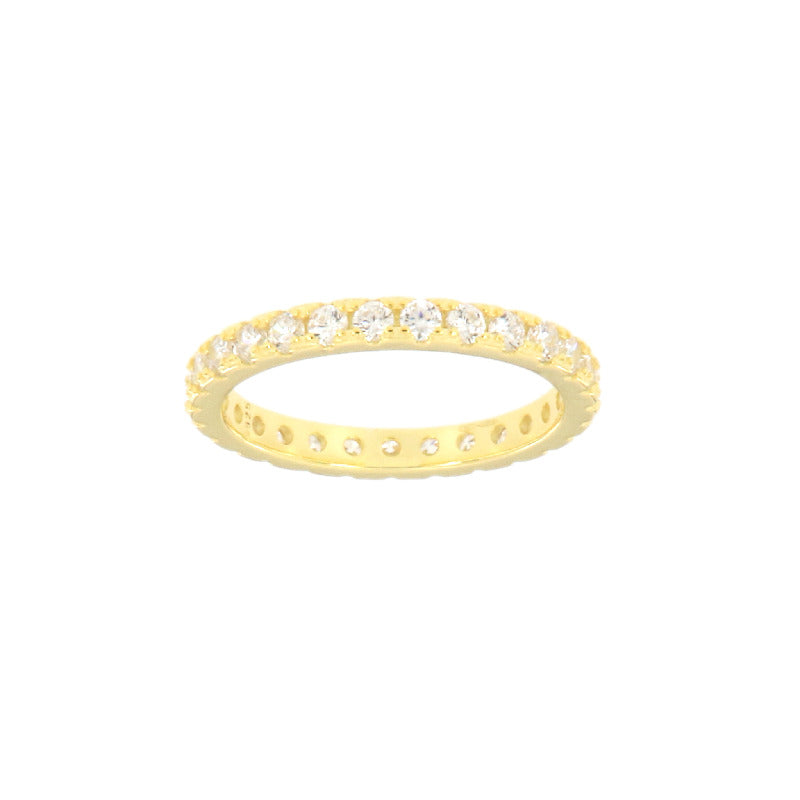 Riviera women's gold-plated sterling silver eternity ring with round zircon stones